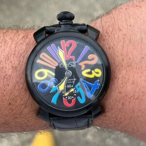 GaGa Milano Manuale Wind 48mm Multicolor Dial EUC
